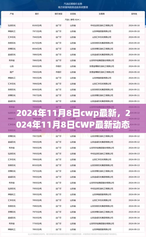 2024年11月8日CWP最新動態(tài)，引領(lǐng)行業(yè)變革的關(guān)鍵步驟與案例分析