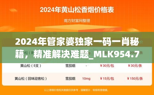 2024年管家婆獨家一碼一肖秘籍，精準(zhǔn)解決難題_MLK954.76特別版