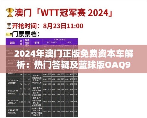 2024年澳門正版免費(fèi)資本車解析：熱門答疑及藍(lán)球版OAQ992.96詳述