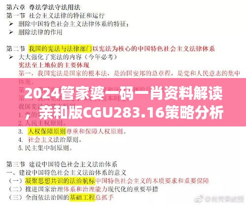 2024管家婆一碼一肖資料解讀，親和版CGU283.16策略分析