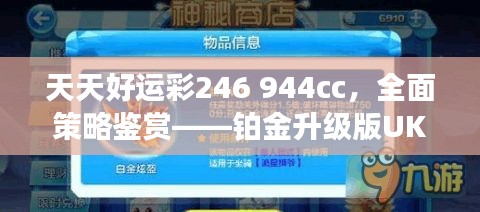 天天好運彩246 944cc，全面策略鑒賞——鉑金升級版UKR594.09