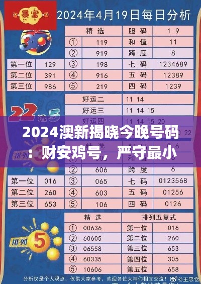 2024澳新揭曉今晚號(hào)碼：財(cái)安雞號(hào)，嚴(yán)守最小泄露標(biāo)準(zhǔn)_中成GXV647.79