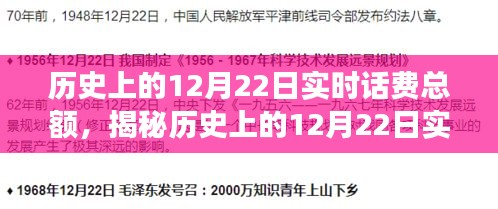 揭秘歷史上的12月22日實(shí)時(shí)話費(fèi)總額背后的故事，小紅書帶你探索數(shù)字背后的故事！