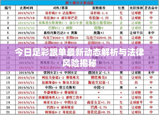 今日足彩跟單最新動態(tài)解析與法律風(fēng)險揭秘