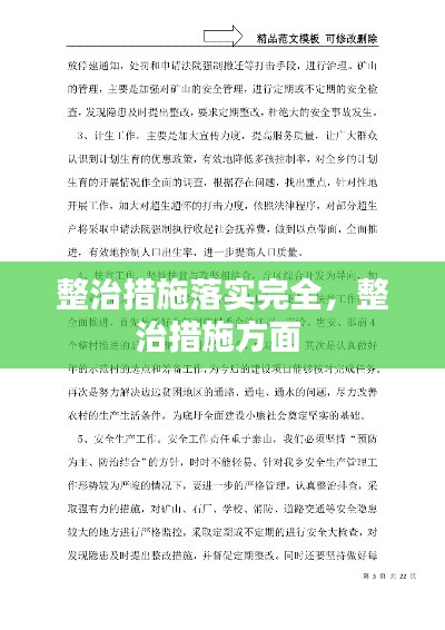 整治措施落實完全，整治措施方面 