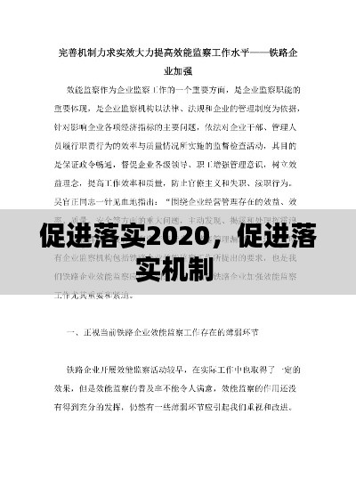 促進落實2020，促進落實機制 