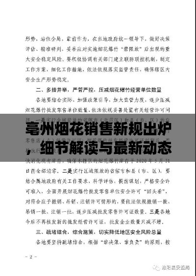 亳州煙花銷售新規(guī)出爐，細節(jié)解讀與最新動態(tài)